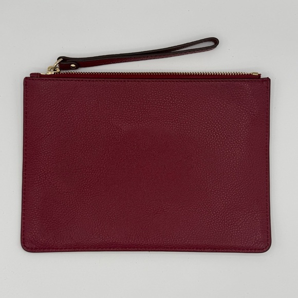 Michael Kors Jet Set Travel XL Zip Stud Clutch Wristlet Pebbled Leather Mulberry - Picture 3 of 10